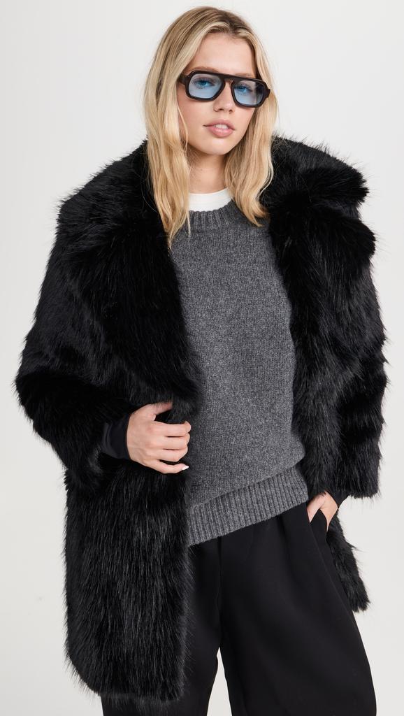 SAM. Faux Fur Mid Coat