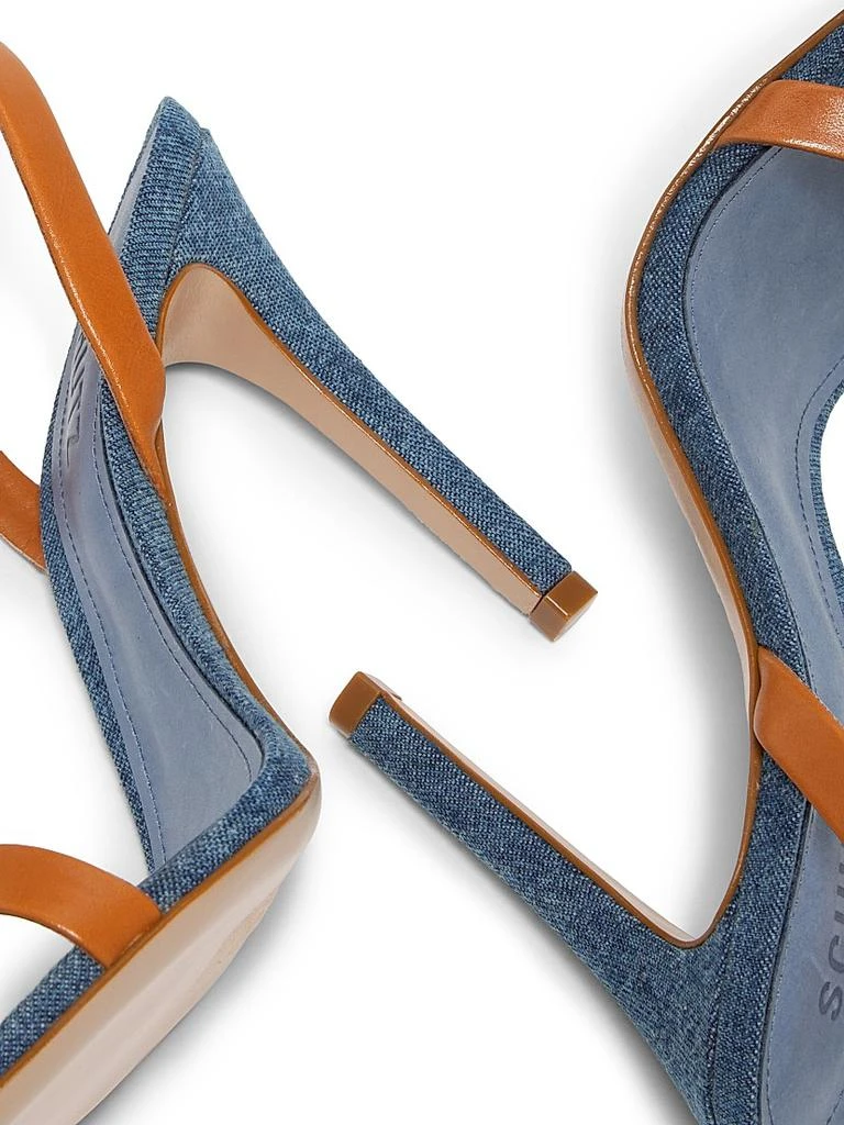 Schutz Aurora 100MM Leather & Denim Sandals 6