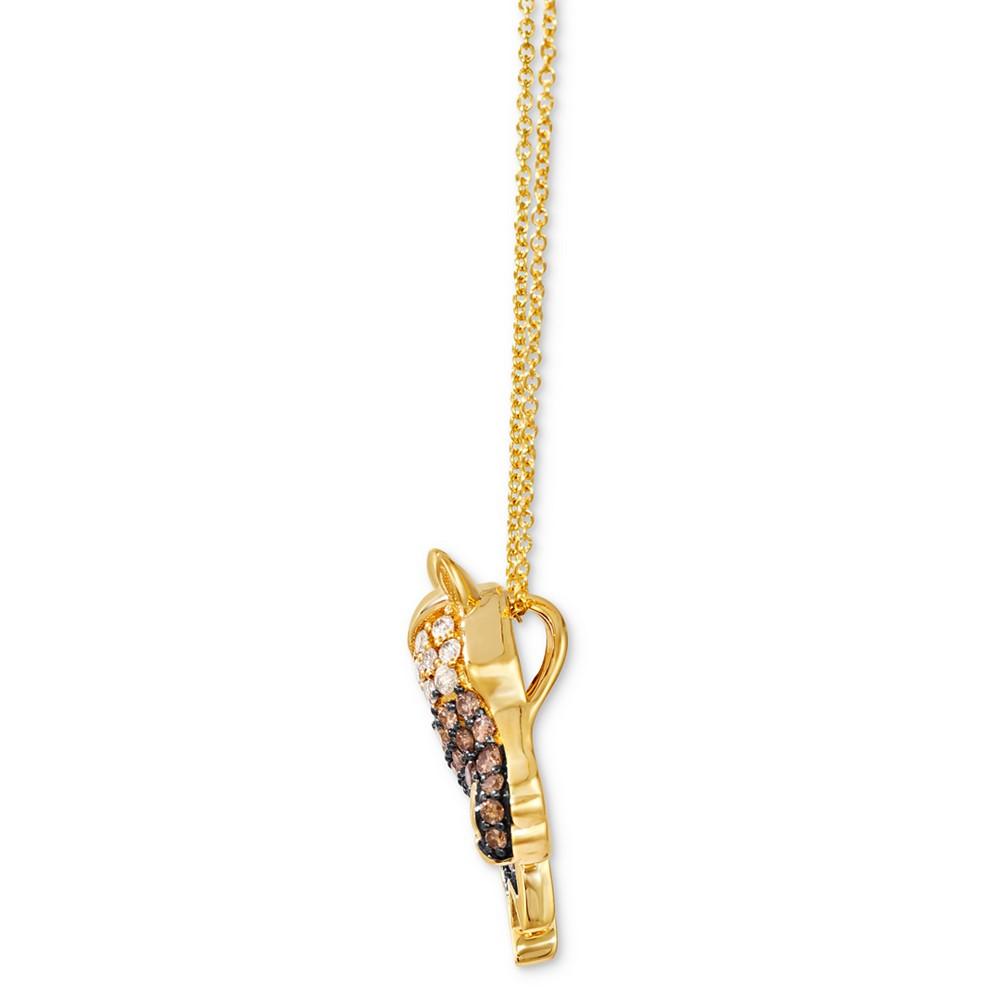 Le Vian Chocolate Ombré Diamond Horse Adjustable 20" Pendant Necklace (1/2 ct. t.w.) in 14k Gold