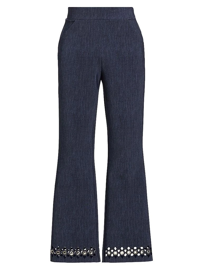 Chiara Boni Patvenusettebr Laser-Cut Grommet Flare Pants 1