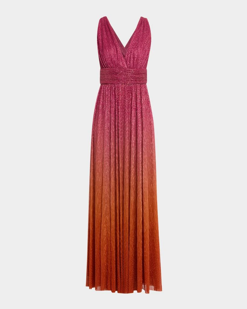 UNGARO Ray Sleeveless Shimmer Ombre Gown