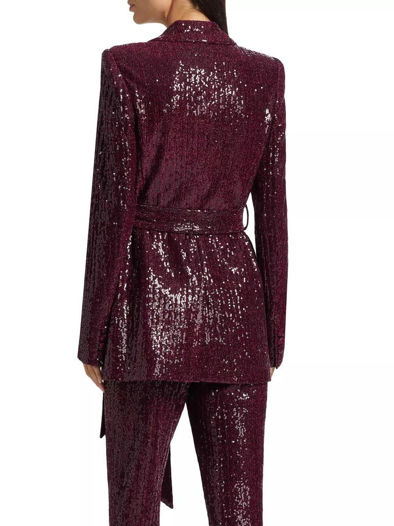 Badgley Mischka Sequined Tie-Waist Blazer 5