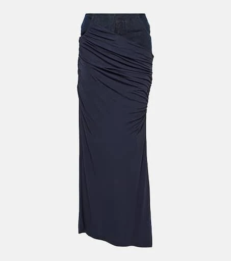 Christopher Esber Ruched denim maxi skirt 1