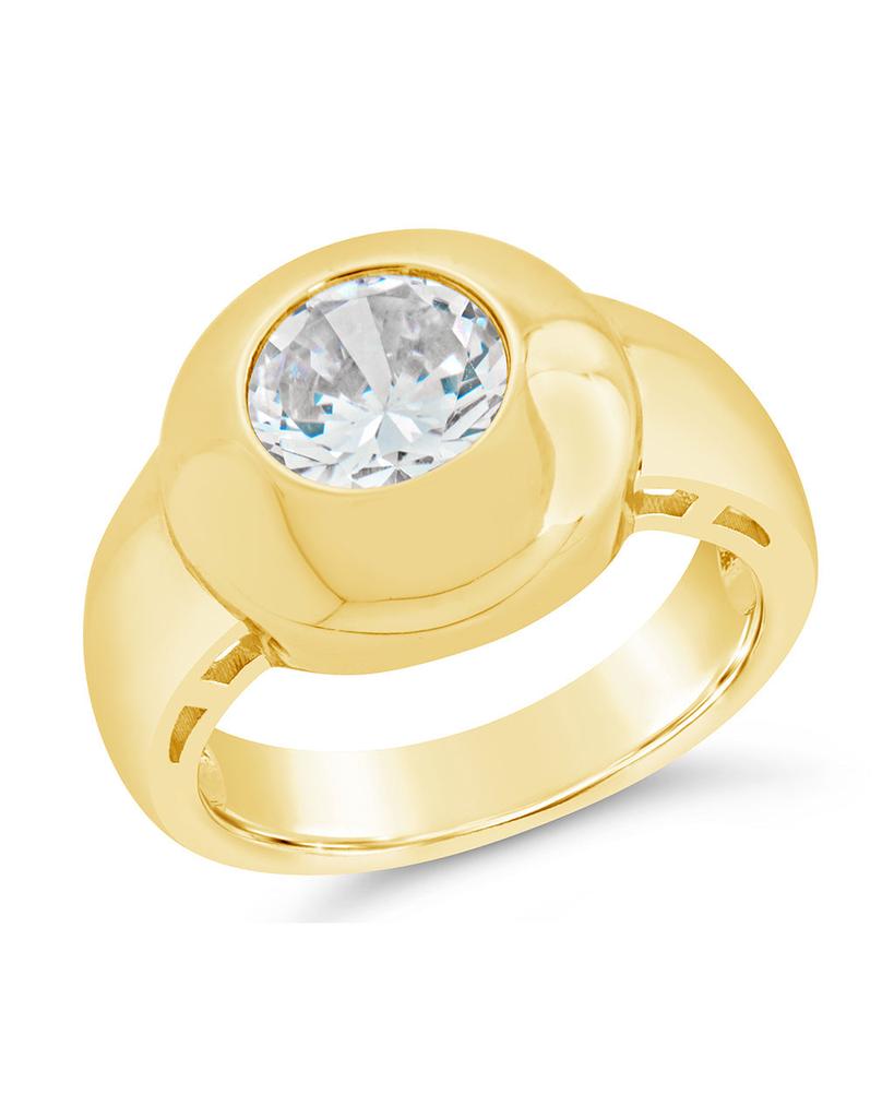 Sterling Forever Zora CZ Dome Signet Ring