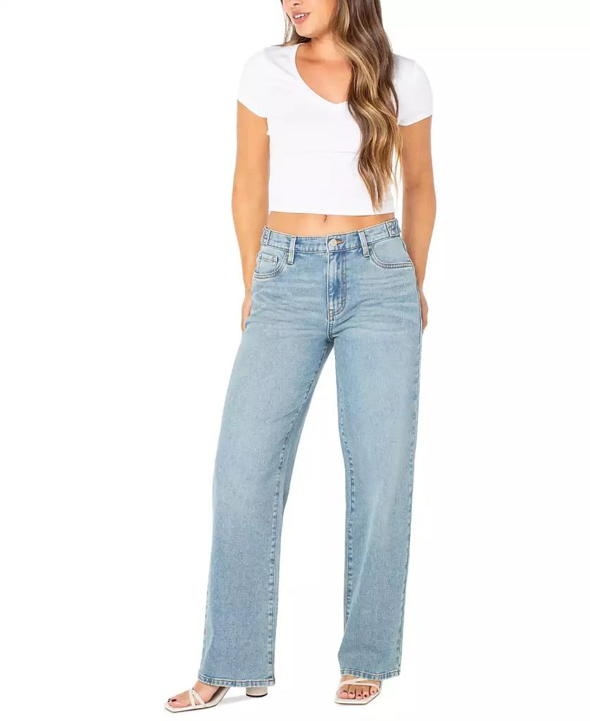 Celebrity Pink Juniors' High-Rise Tab-Waist Relaxed-Leg Jeans 1