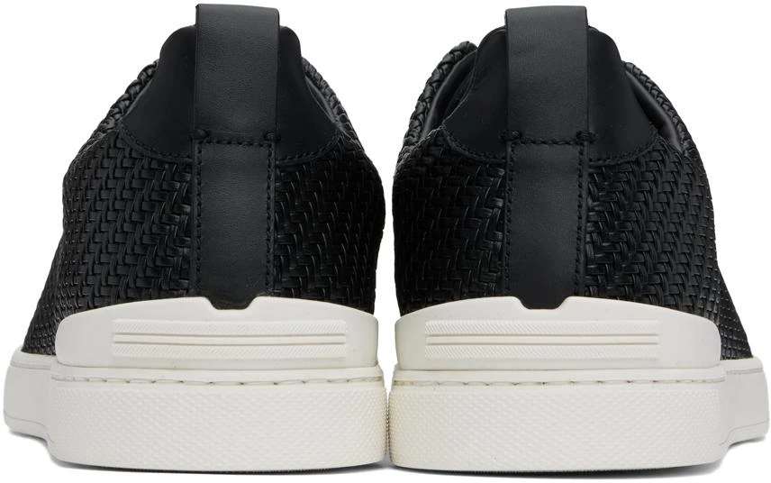 Zegna Black Triple Stitch Sneakers 2