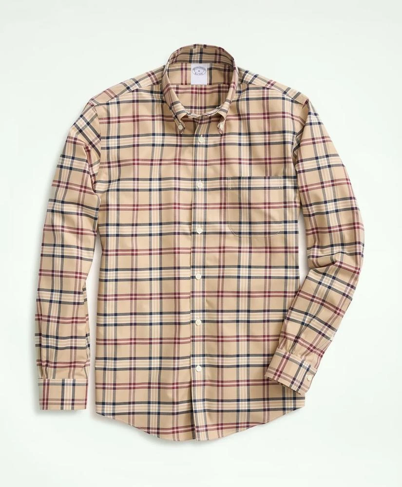 Brooks Brothers Stretch Supima® Cotton Non-Iron Twill Polo Button Down Collar, Tartan Shirt 1