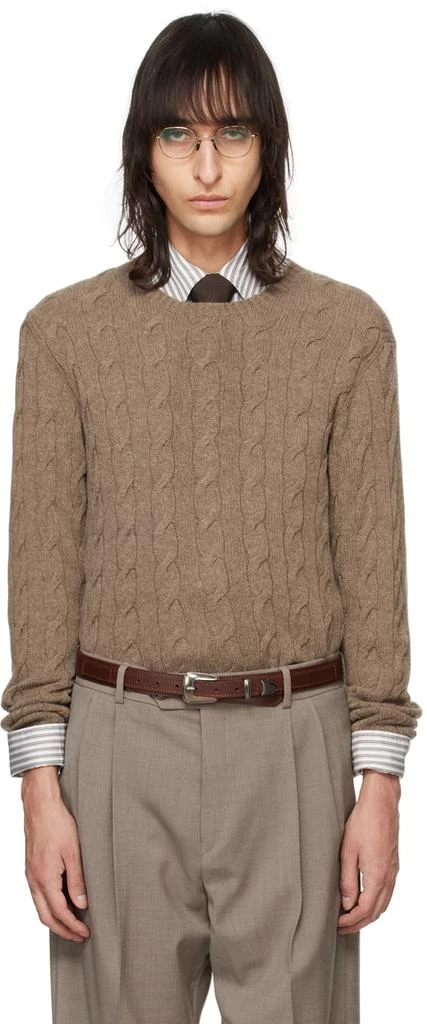 Ralph Lauren Purple Label Taupe 'The Iconic' Sweater 1