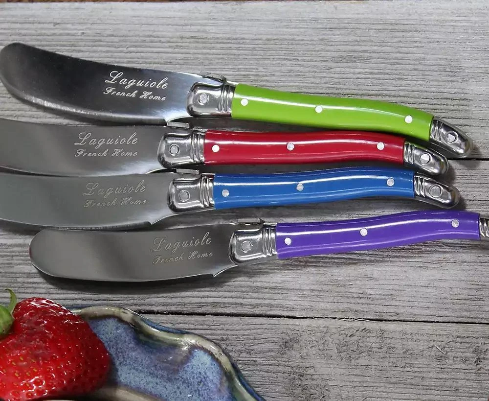 French Home Laguiole Jewel Colors Cheese Knife and Spreader Set, 7 Piece. 6