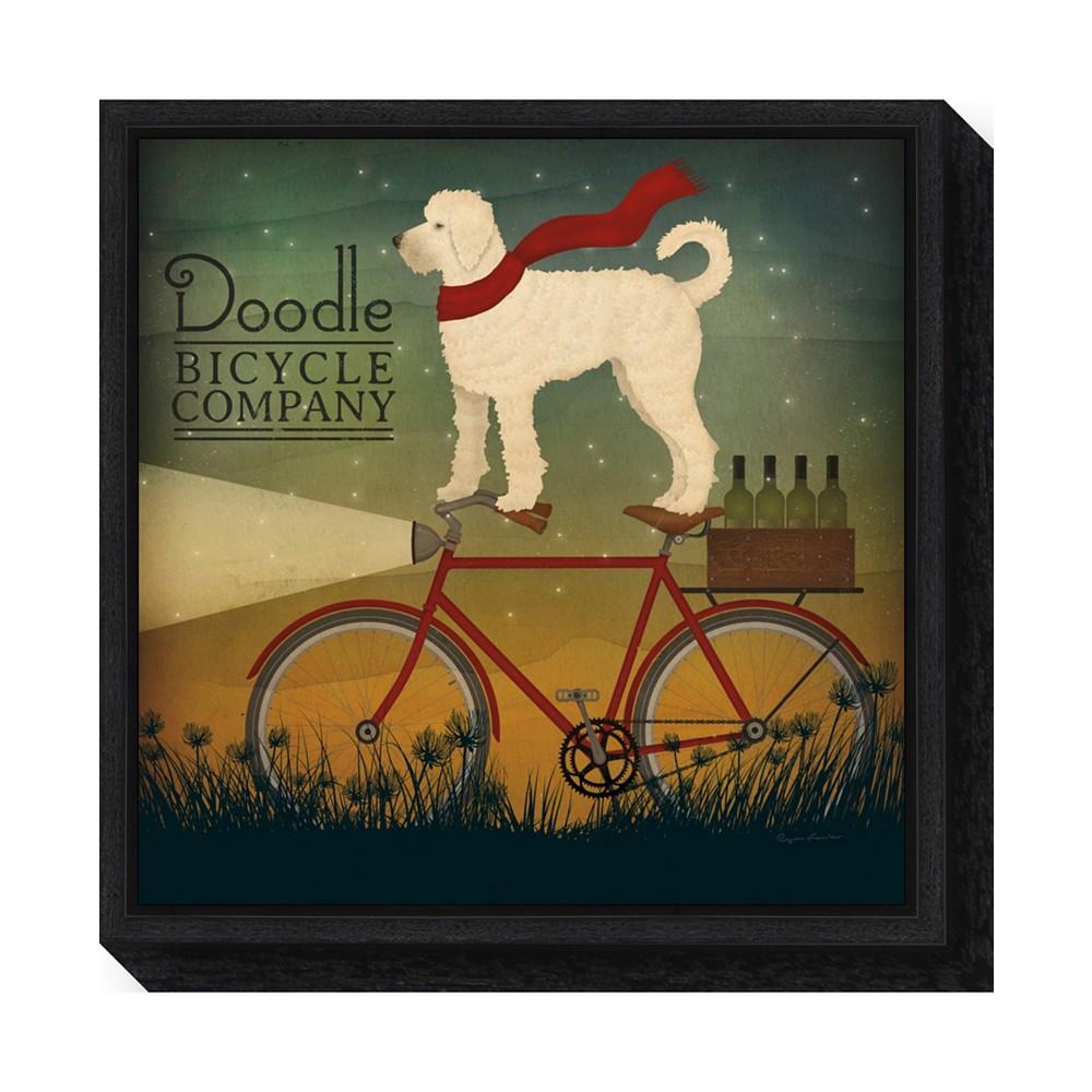 Amanti Art White Doodle on Bike Summer by Ryan Fowler Canvas Framed Art