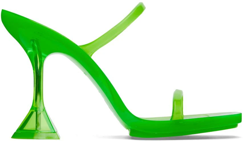 Amina Muaddi Green Brito Slipper Heeled Sandals 1