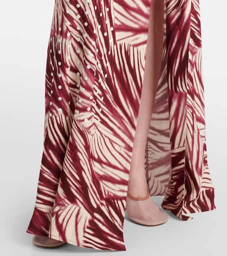 Dries Van Noten Printed draped crêpe gown 6