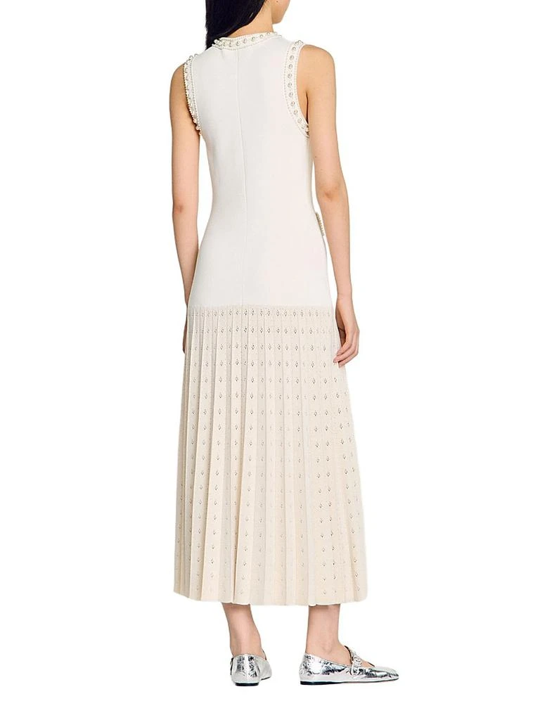 Sandro Pearl Bead Knit Maxi Dress 3