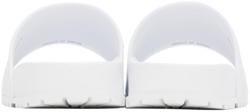 Versace Jeans Couture White Embossed Pool Slides