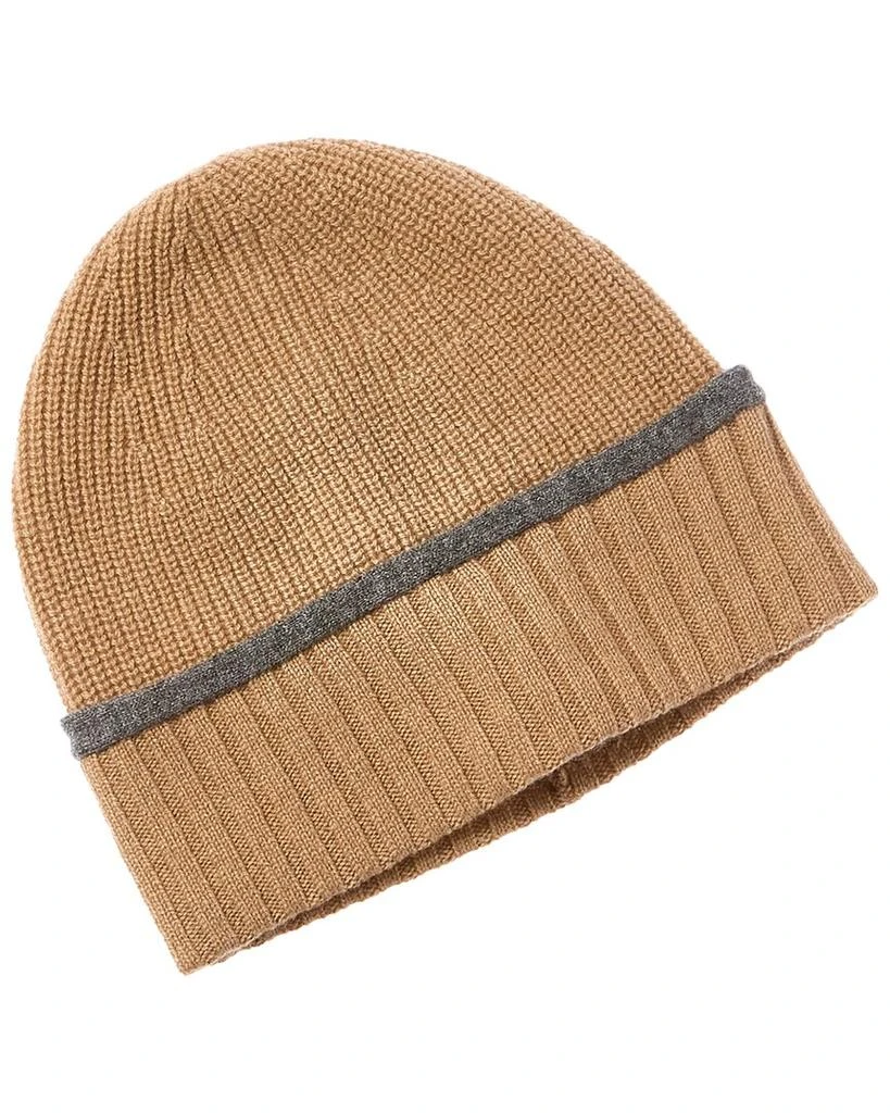 Cashmere Tipped Cuff Ribbed Cashmere Beanie – On Sale Now 