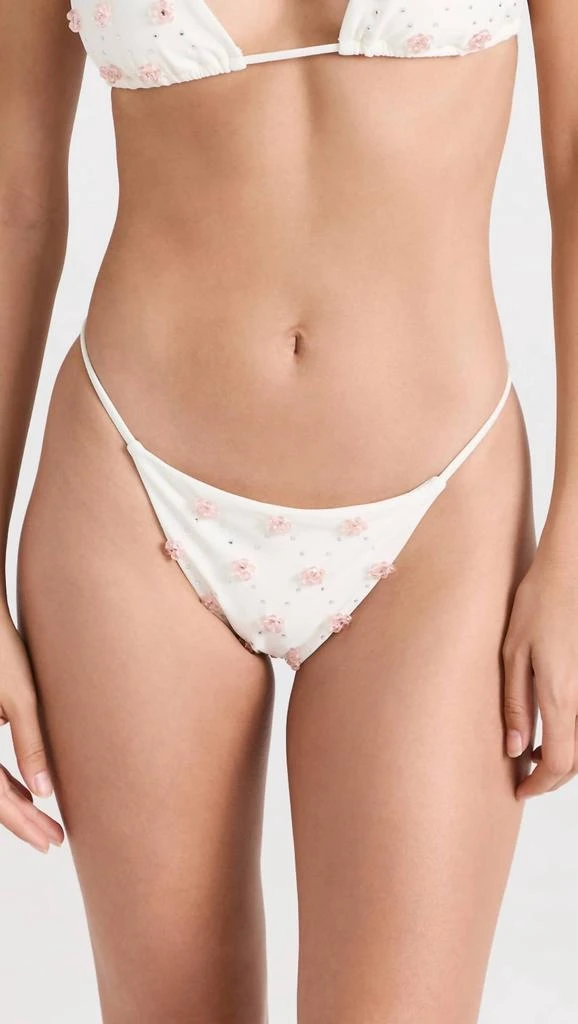 Devon Windsor Giada Bikini Bottoms In Off White Crystal 1