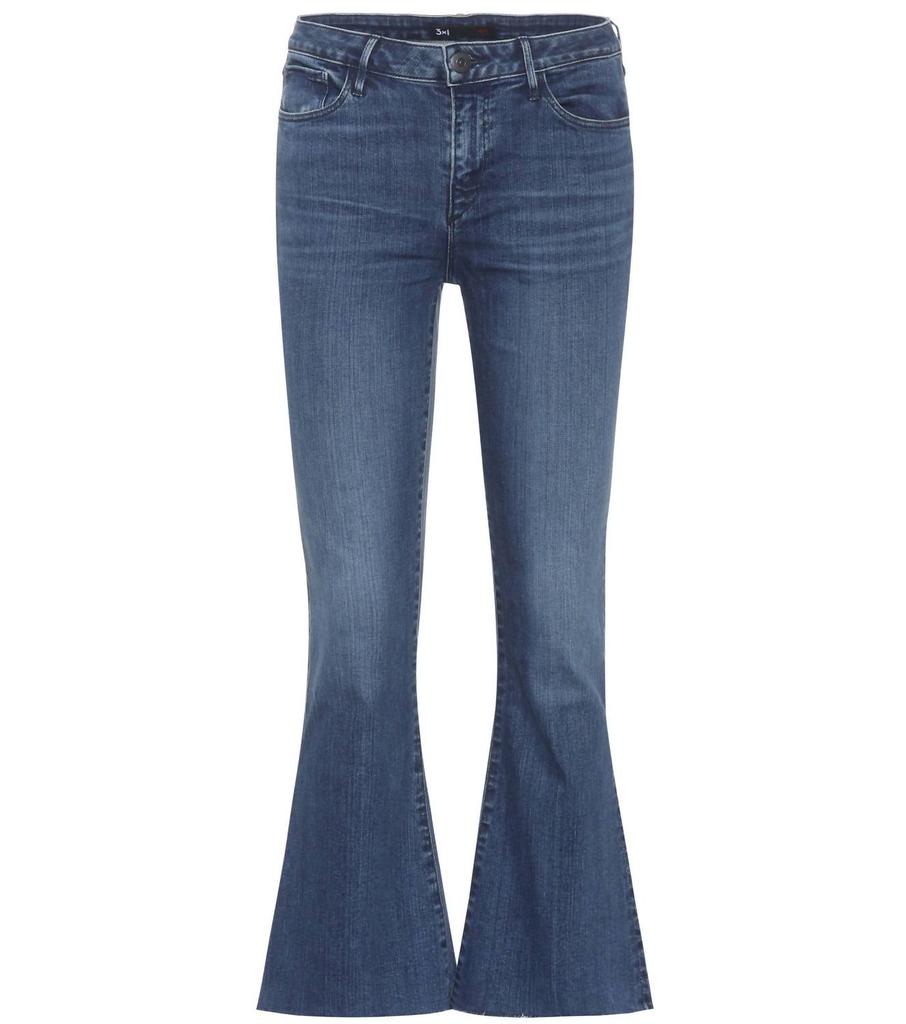 3 X 1 Women's W25 Midway Extreme Cropped Jeans Fringed Edges Denim Pants