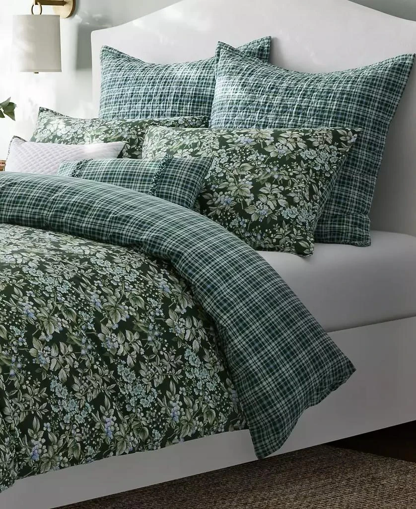 Laura Ashley Bramble Floral Cotton Reversible 7 Piece Comforter Set 4
