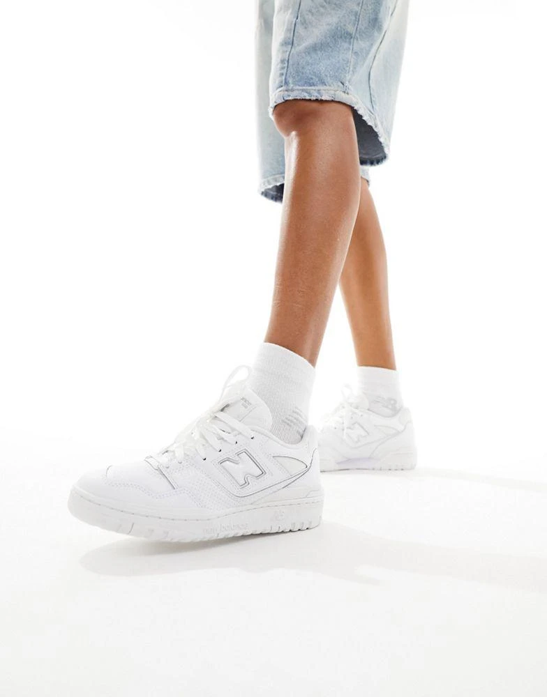 New Balance New Balance 550 patent trainers in triple white 5
