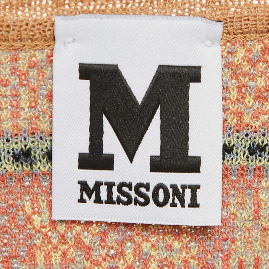 Missoni M Missoni Beige/Multicolor Pattern Knit Long Sleeve Top M 4