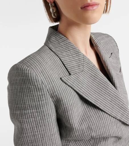 Acne Studios Pinstripe double-breasted linen-blend blazer 4