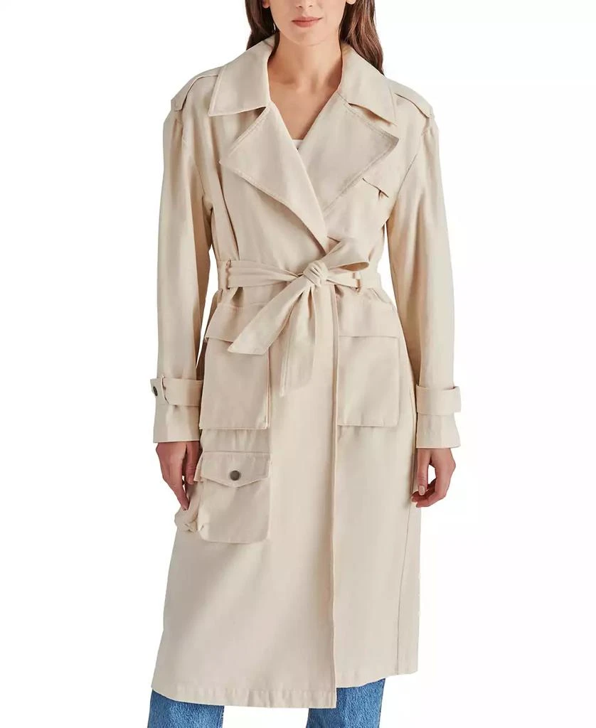 Steve Madden Women's Sunday Cotton Belted Trench Coat 1