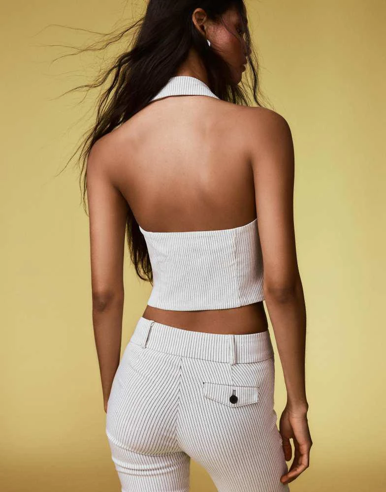 Bershka Bershka Bengaline trousers in white 3