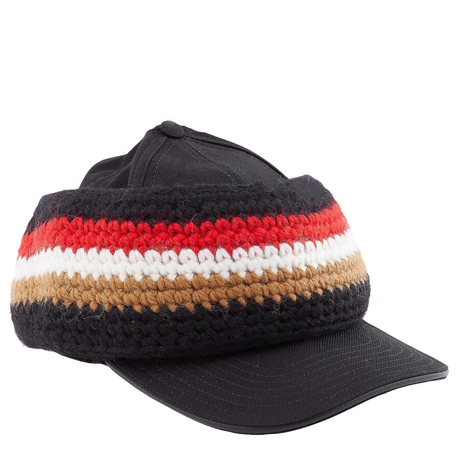 Burberry Black / Camel Baseball Cap With Knit Headband 3