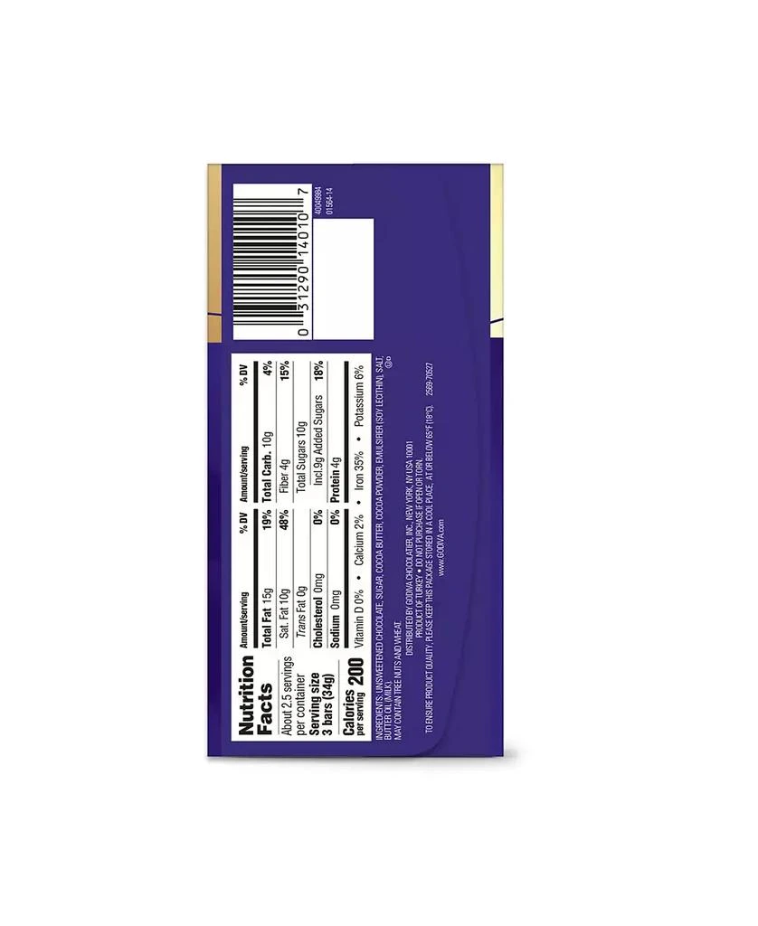 Godiva Set of 12, Signature Cacao Dark Chocolate Mini Bars 4