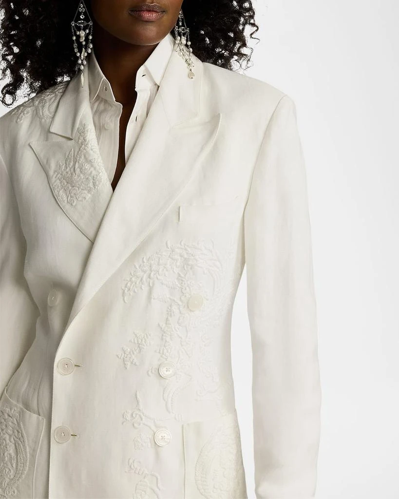 Ralph Lauren Collen Embroidered Double-Breasted Jacket 8