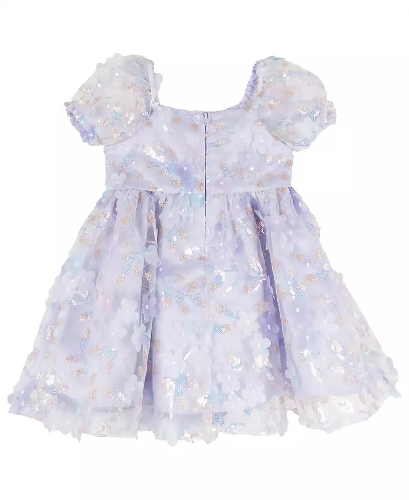 Rare Editions Baby Girls Ombre Sequin and 3D Flower Social Dress 2