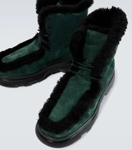 Burberry Shearling-trimmed suede ankle boots 3