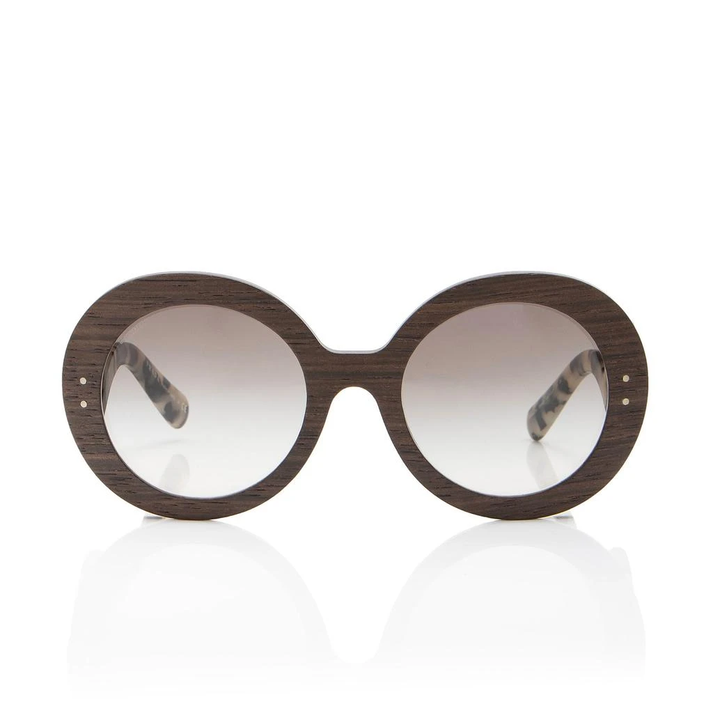 Prada Wooden Baroque Round Sunglasses 1