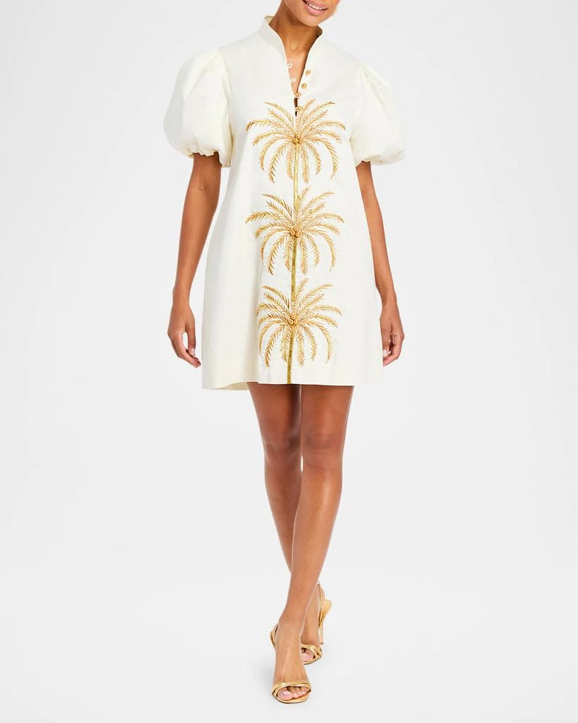 Mestiza New York Elliana Puff-Sleeve Palm Tree Mini Dress 2