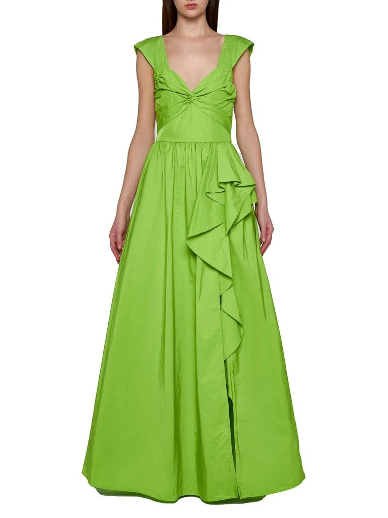 marchesa notte green dress Marchesa Notte Tiered Midi Dress main image 1
