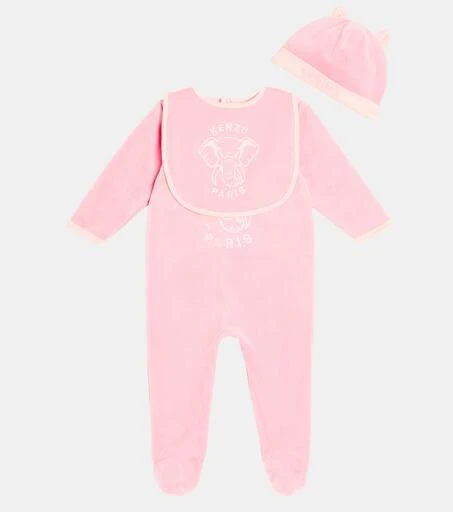 Kenzo Baby bodysuit, bib, and beanie set 2