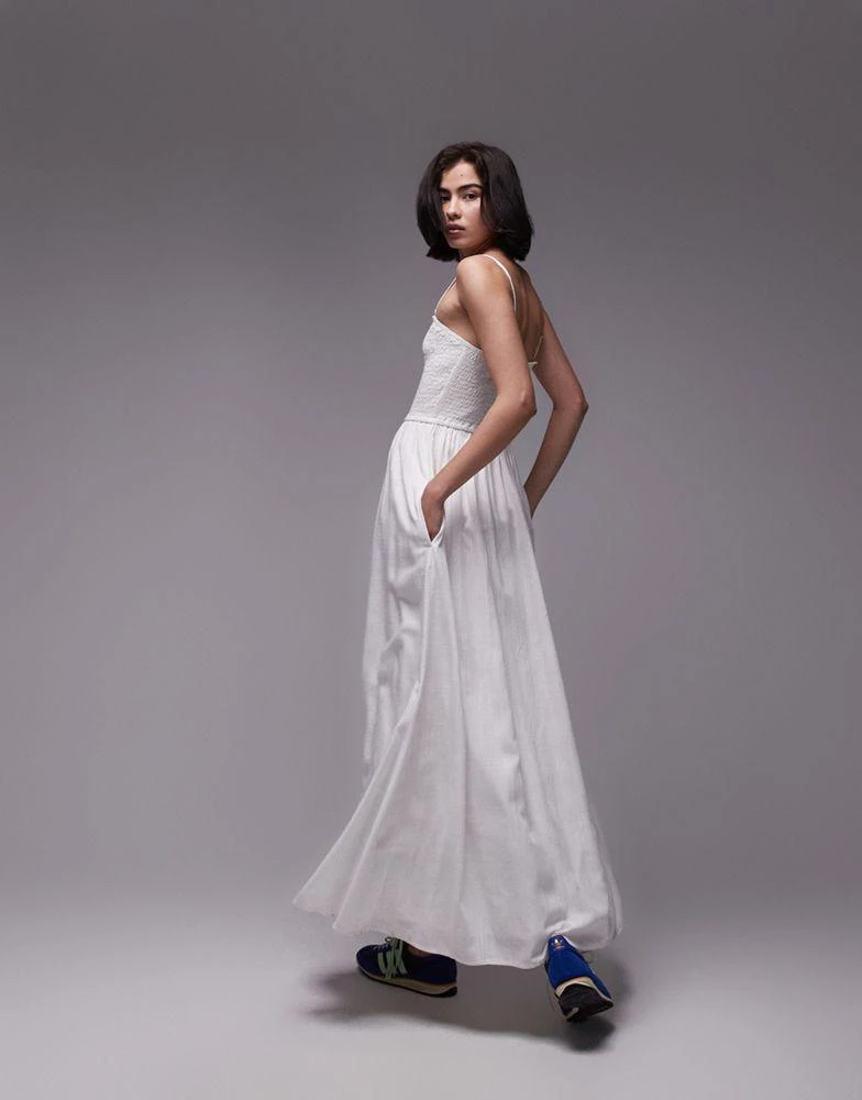 Topshop Topshop button down midi dress in white 3