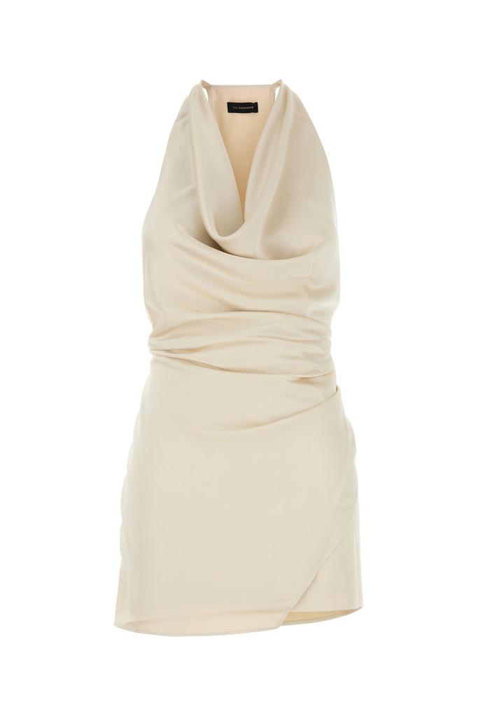 THE ANDAMANE Ivory satin Verushka mini dress
