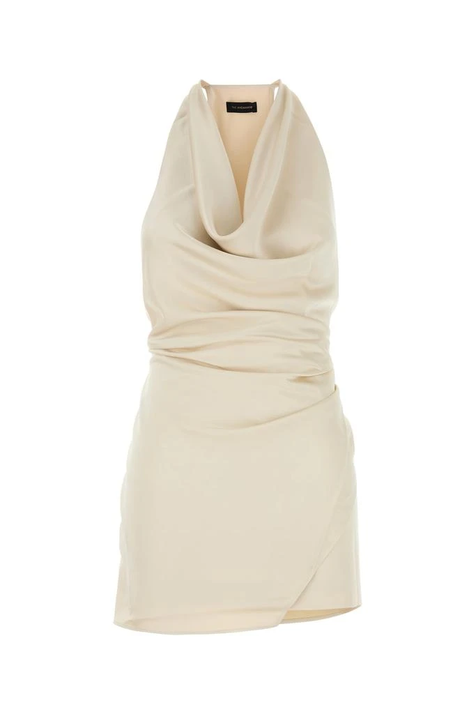 THE ANDAMANE Ivory satin Verushka mini dress 1