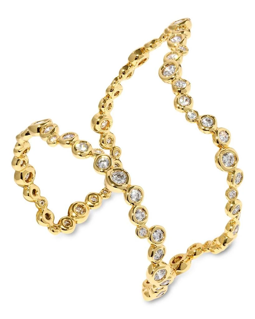 Alexis Bittar Asterales Cubic Zirconia Open Wave Cuff Bracelet in 14K Gold Plated 2