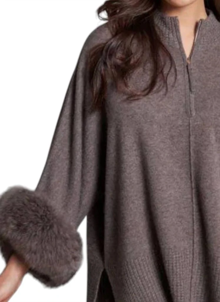 Alashan Cashmere Alashan Cashmere - Eliza Fox Trim Poncho 2