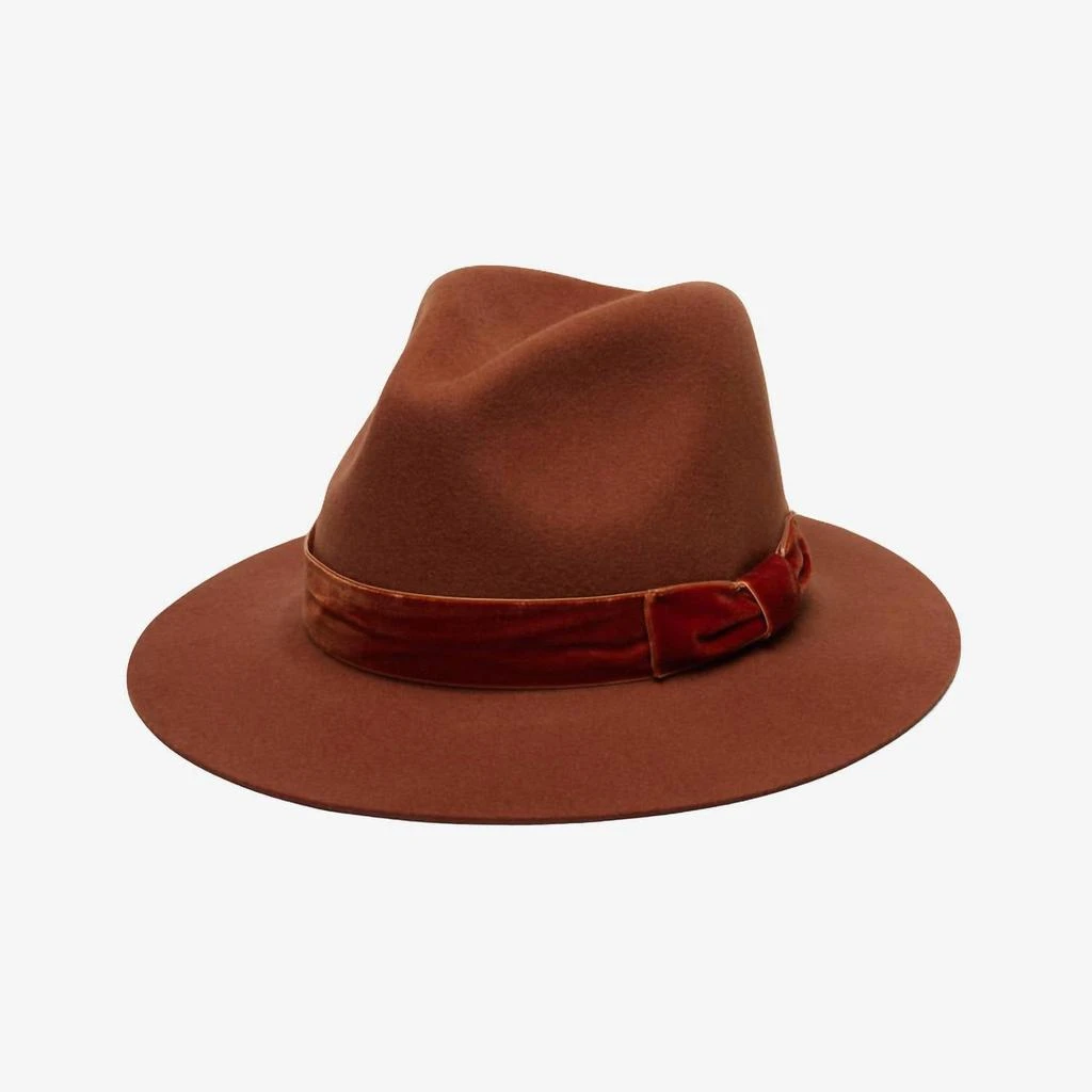 NEW DORFMAN PACIFIC women\'s mercedes wool felt wide brim hat in rust Scala Mercedes Wide Brim Wool Gaucho Hat | DAPPERFAM main image 3