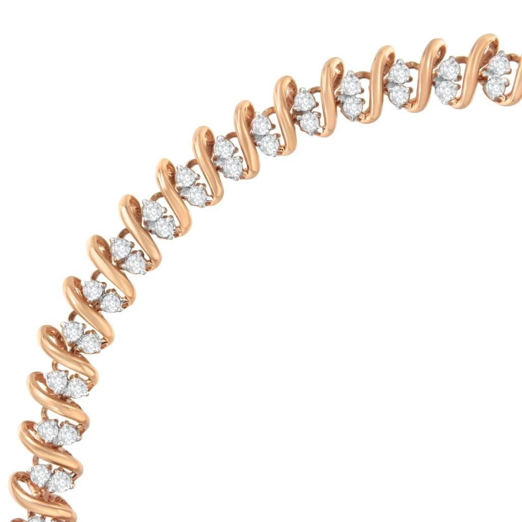 Haus of Brilliance 14KT Rose Gold Plated Sterling Silver Diamond S Link Tennis Bracelet 2