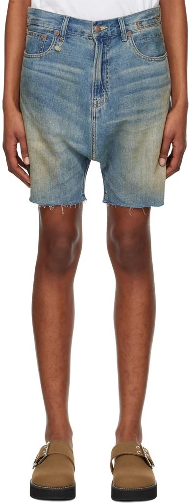 R13 Indigo Marky Drop Denim Shorts 1