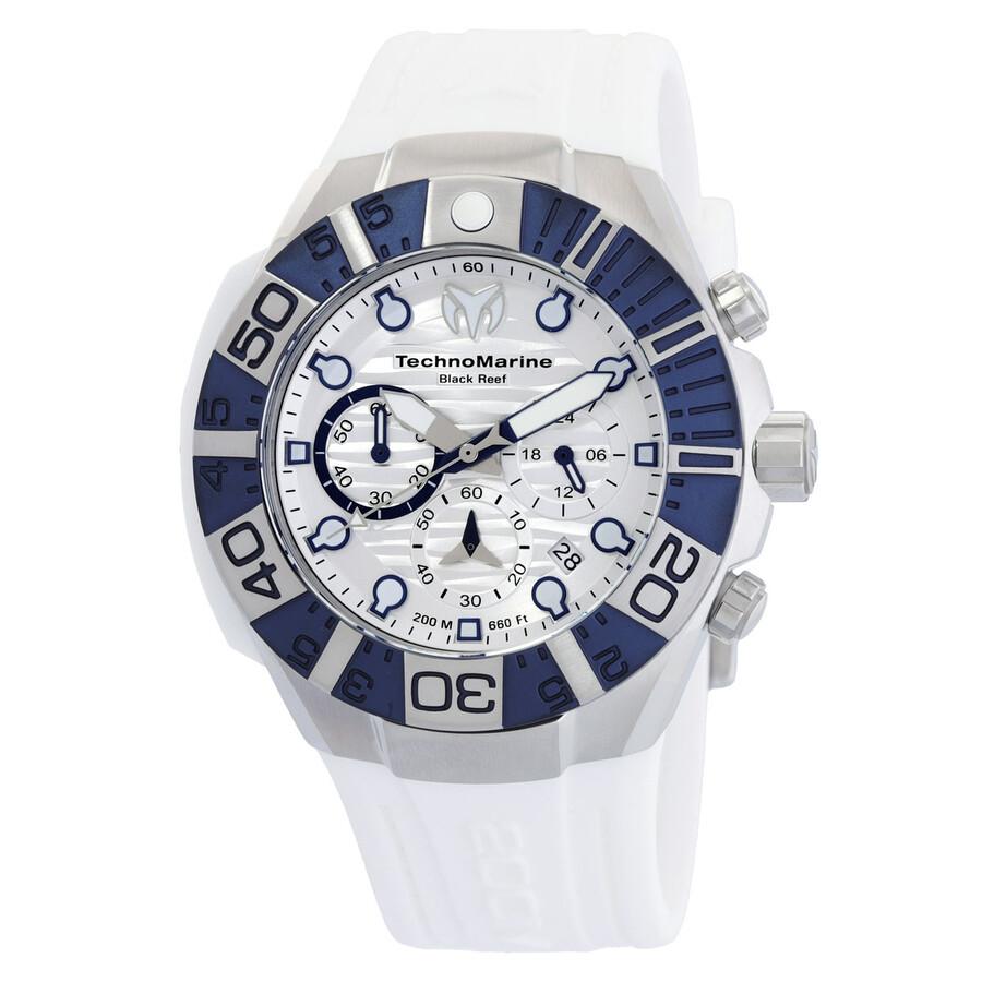 TechnoMarine Reef Black Chronograph GMT Quartz White Dial Men's Watch TM-523013