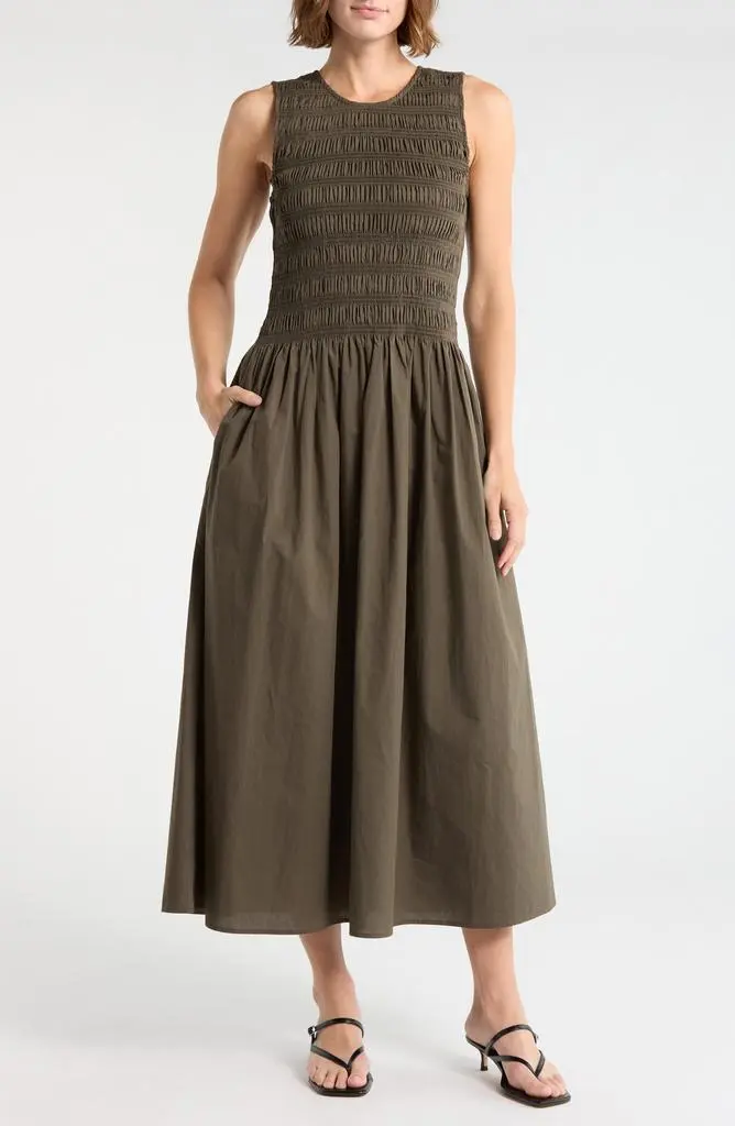 maxi dress nordstrom rack BY Design Chloe Floral Sleeveless Tiered Maxi Dress in Antique White/black at Nordstrom Rack, Size Medium