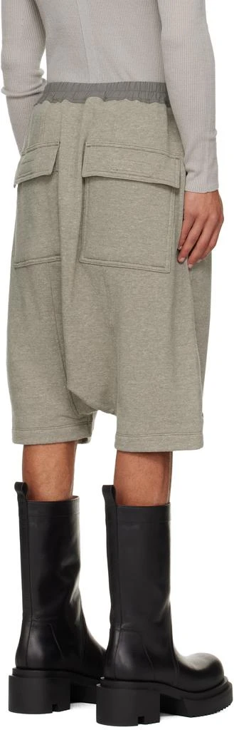 Rick Owens Gray Concordians Drawstring Pods Shorts 3