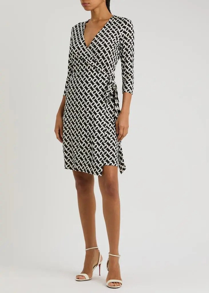 Diane von Furstenberg Julian printed silk mini wrap dress 4