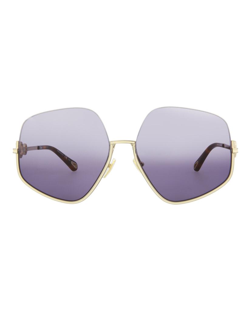 Chloé Square-Frame Metal Sunglasses