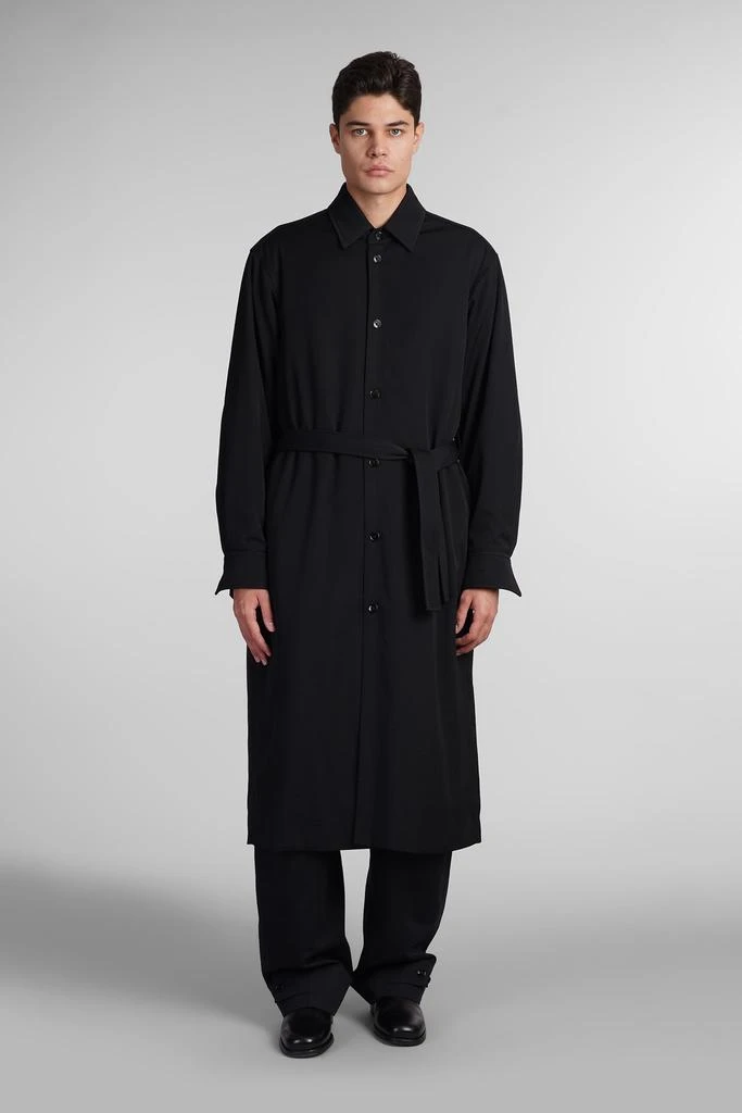 Lemaire Coat In Black Wool 1
